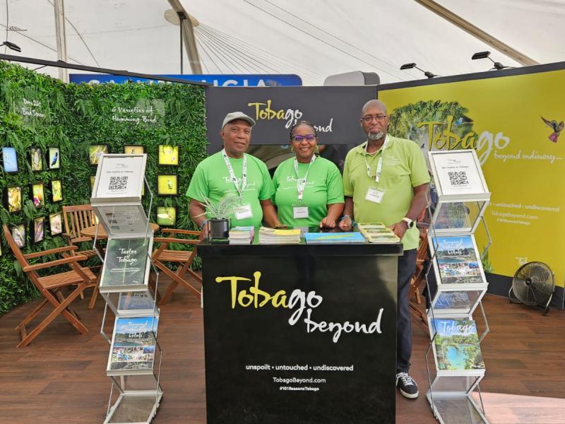 Newton George, Marsha Patrick and Stephen Smith representing Tobago at the 2025 Global Bird Fair, Rutland, UK
