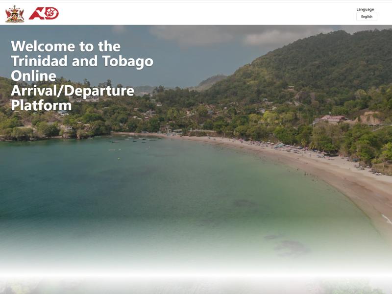 Trinidad Tobago Arrive Departure Online Platform